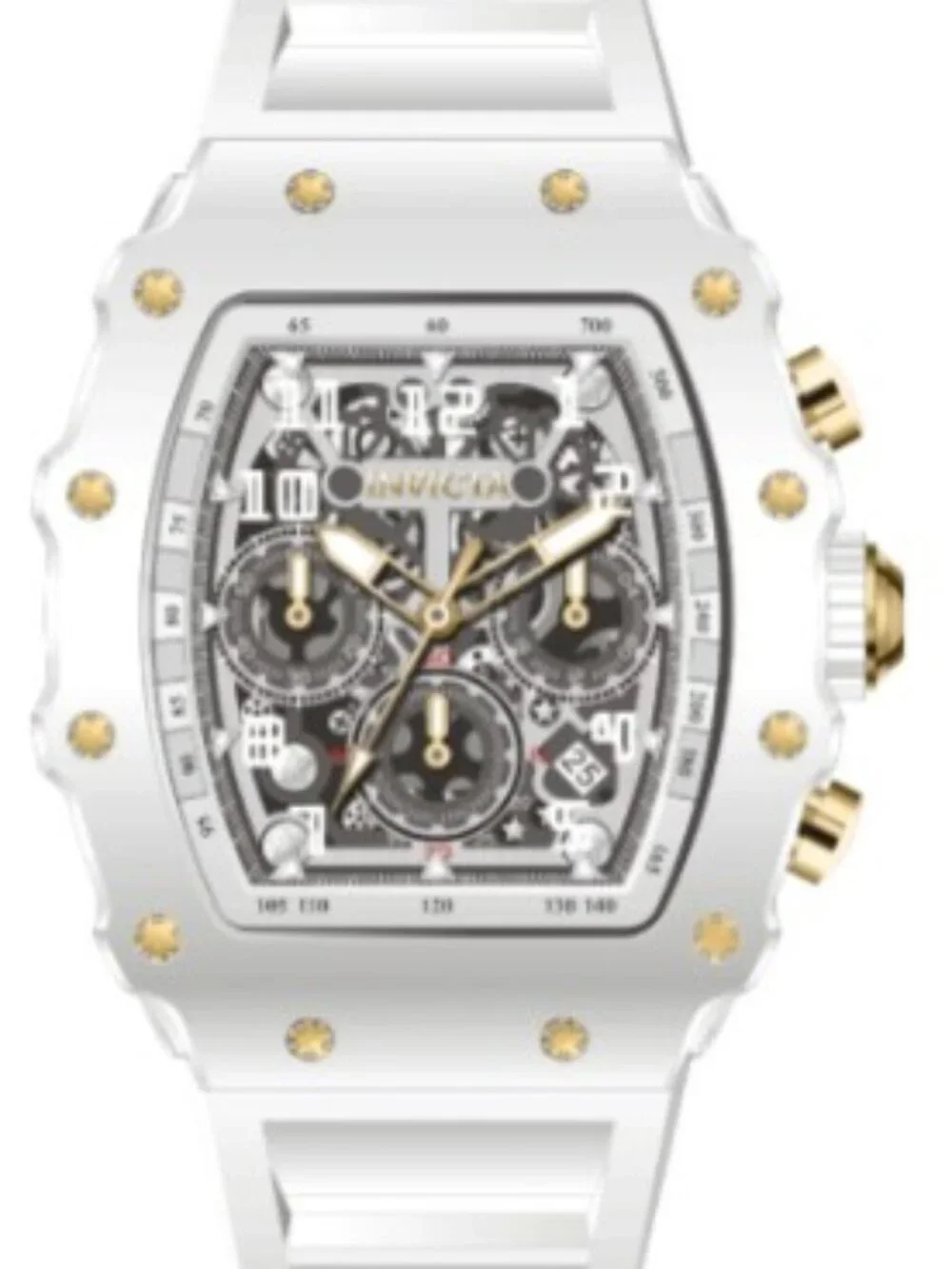 Invicta White and Gold Chronograph Watch